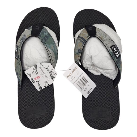 Pelagic Offshore Army Camo Black Sandals Flip Flops Size 11 NWT New - Picture 5 of 9